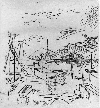 Gravura Carra - Piccolo molo I, 1924