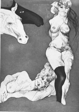 Água-Forte Carrera - Cavalli curiosi