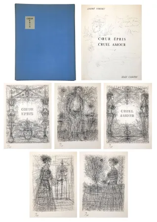 Livro Ilustrado Carzou - André VERDET Coeur épris, cruel amour. Pointes sèches originales de Jean Carzou