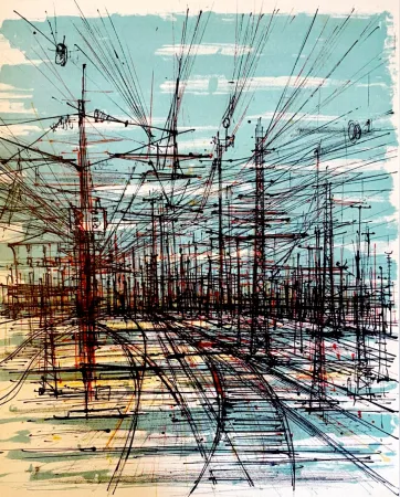 Litografia Carzou - La voie ferrée