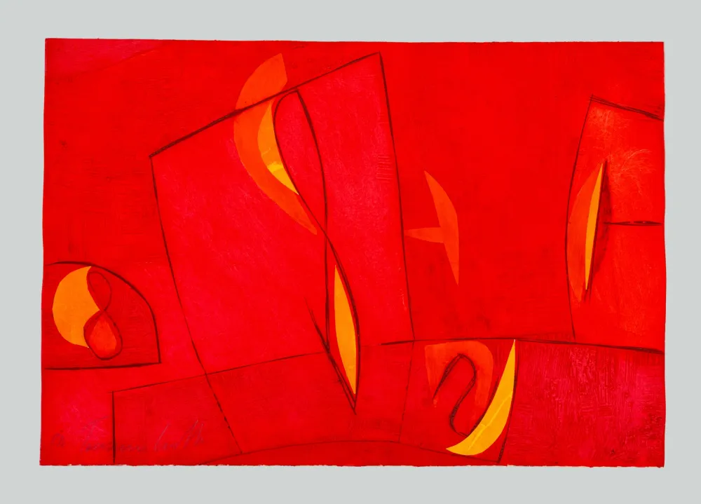 Água-Forte E Água-Tinta Cascella - Composizione rossa