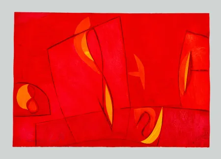 Água-Forte E Água-Tinta Cascella - Composizione rossa