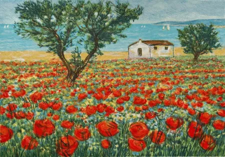 Serigrafia Cascella - Paesaggio