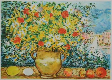 Litografia Cascella - Vaso di fiori