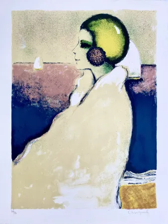 Litografia Cassigneul  - Le Bonnet de Bain