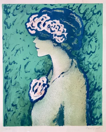 Litografia Cassigneul  - Profil Fond Vert