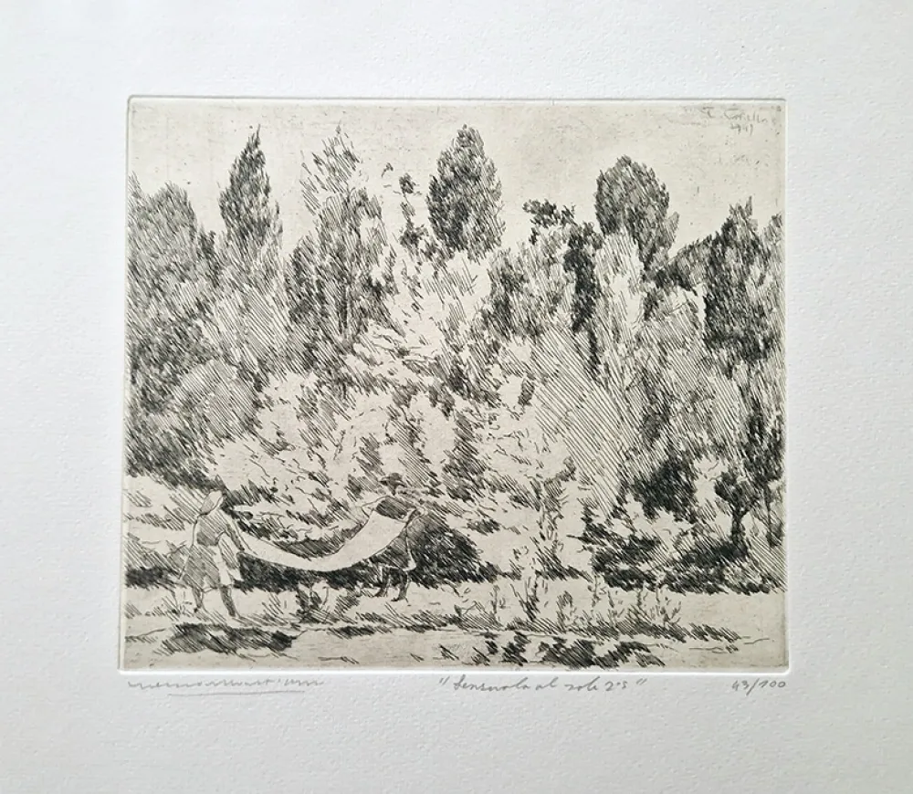 Água-Forte Castellani - Lenzuola al sole