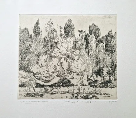 Água-Forte Castellani - Lenzuola al sole