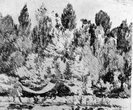 Água-Forte Castellani - Lenzuola al sole