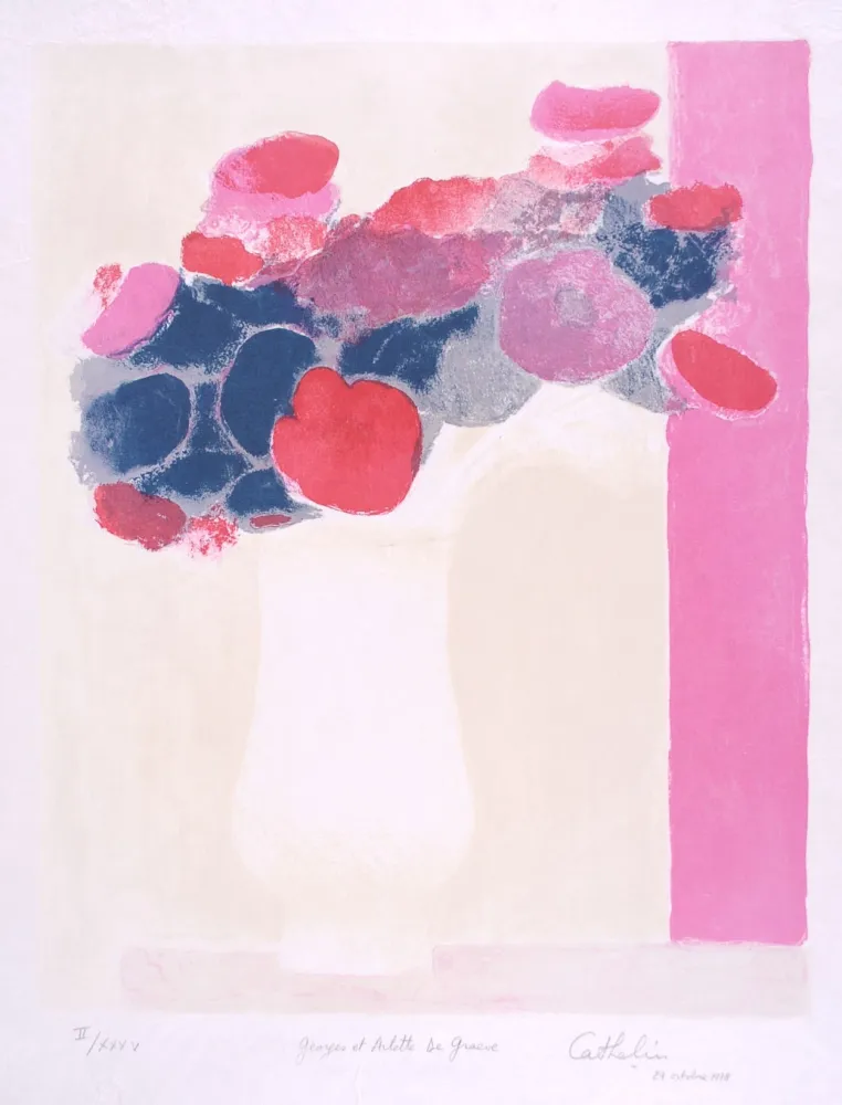 Litografia Cathelin - Anémones 2 - Anemones 2