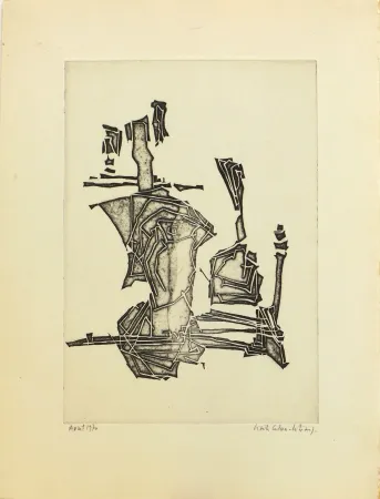 Gravura Celan Lestrange - Sans titre