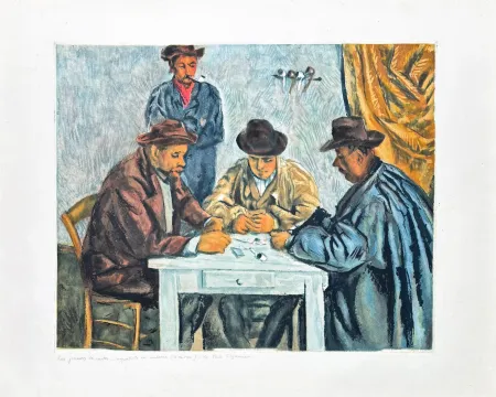 Gravura Cezanne - Paul Cézanne (1839–1906) - The Card Players - Etching with aquatint on Arches paper - 1929