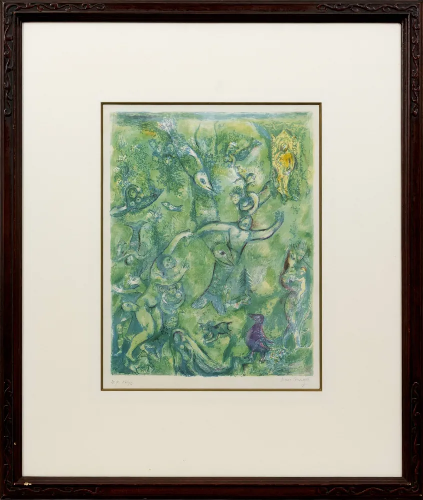 Litografia Chagall - Abdullah Discovered before Him...,  from the Arabian Nights