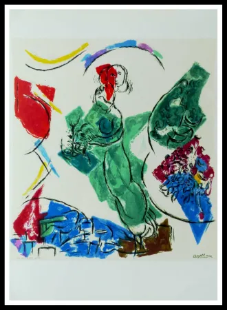 Litografia Chagall (After) - FEMME EN VERT