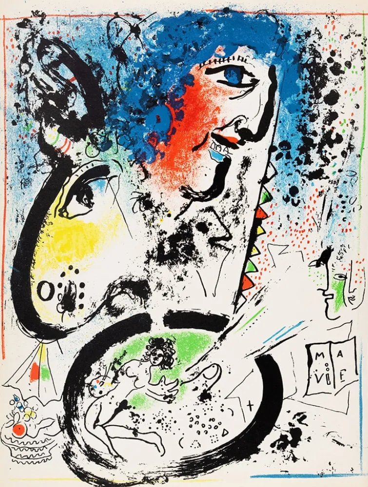 Litografia Chagall - Auto-portrait