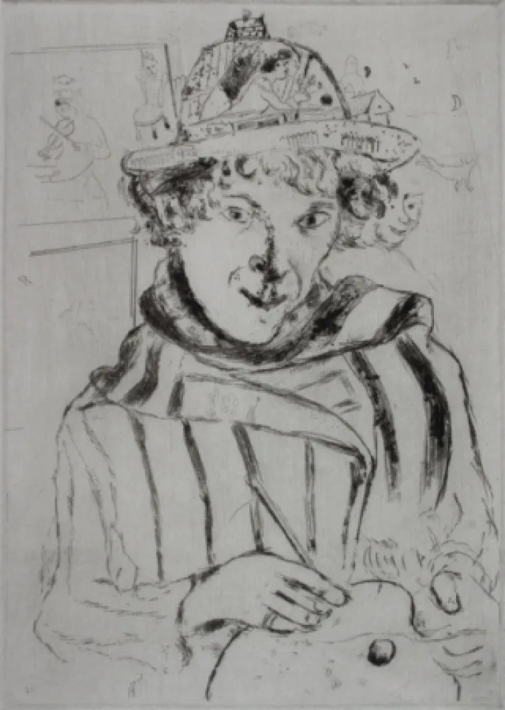 Ponta-Seca Chagall - Autoportrait au Chapeau Orné