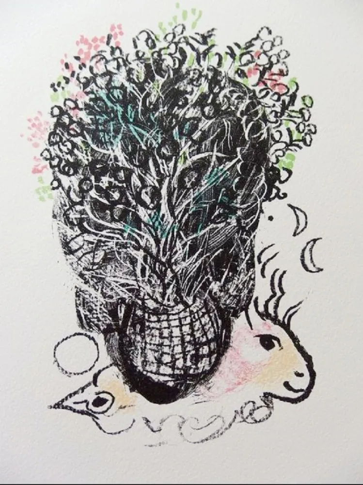 Litografia Chagall - Bouquet pour Fernand