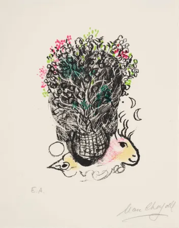Litografia Chagall - Bouquet pour Fernand
