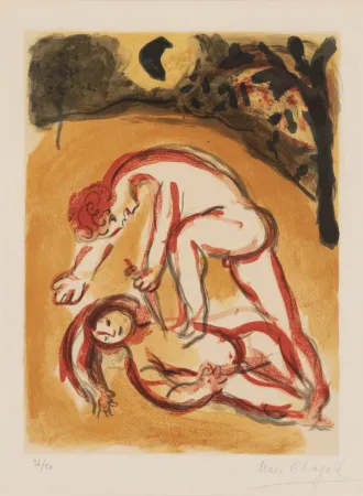 Litografia Chagall - Caïn et Abel (from Dessins pour la Bible)