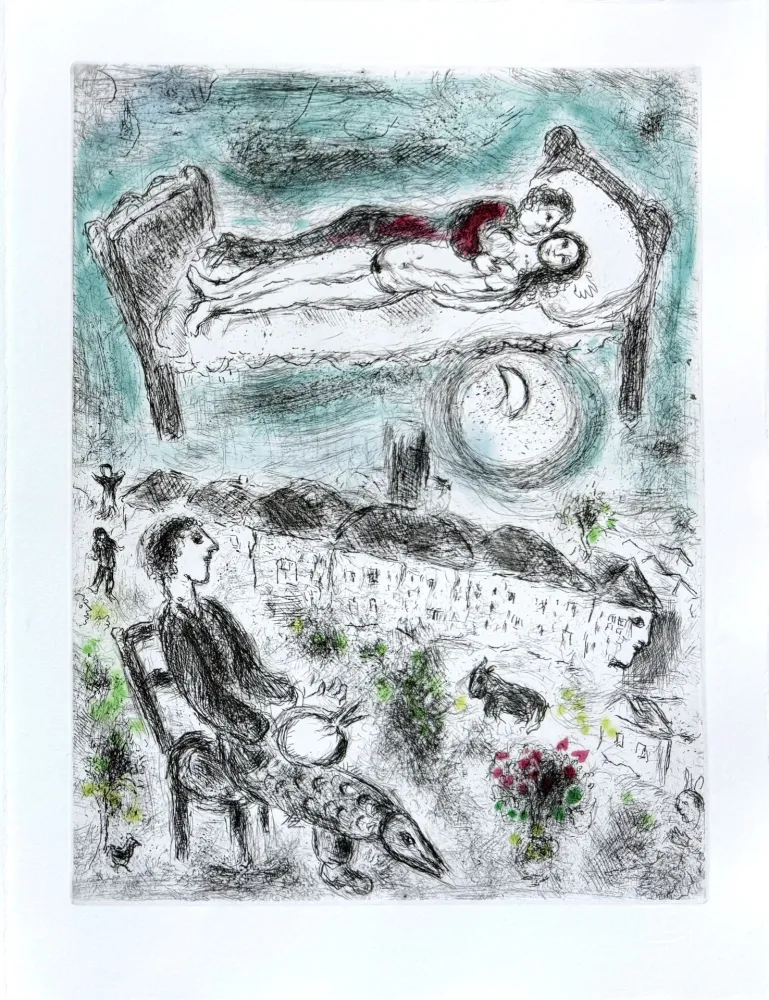 Água-Forte Chagall - Celui qui dit les choses sans rien dire, Planche III