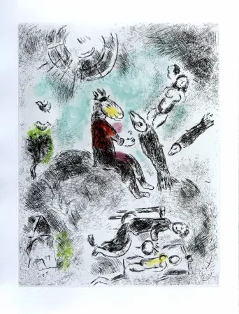 Água-Forte Chagall - Celui qui dit les choses sans rien dire, Planche IV