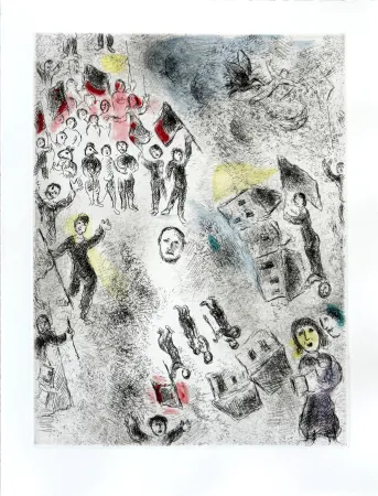 Água-Forte Chagall - Celui qui dit les choses sans rien dire, Planche XI
