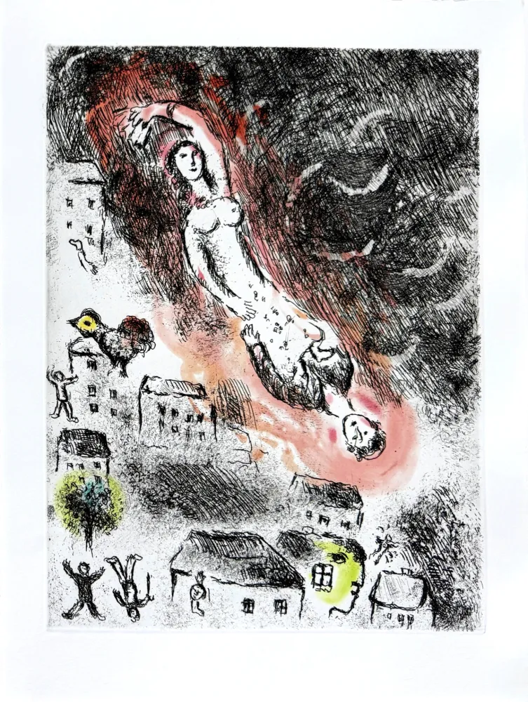 Água-Forte Chagall - Celui qui dit les choses sans rien dire, Planche XV