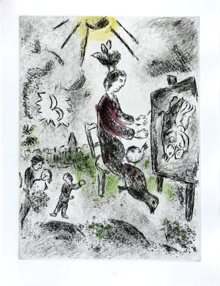 Água-Forte Chagall - Celui qui dit les choses sans rien dire, Planche XVI