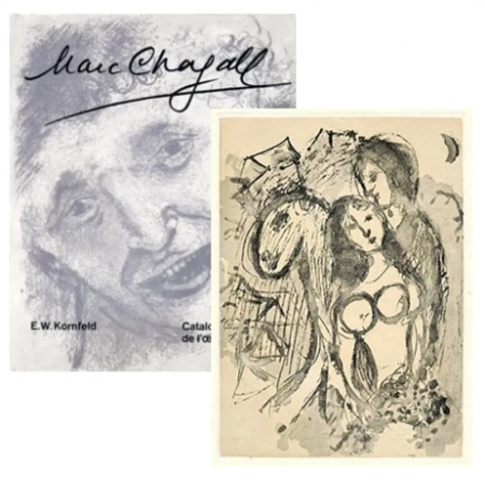 Gravura Chagall - Couple d'amoureux au cheval