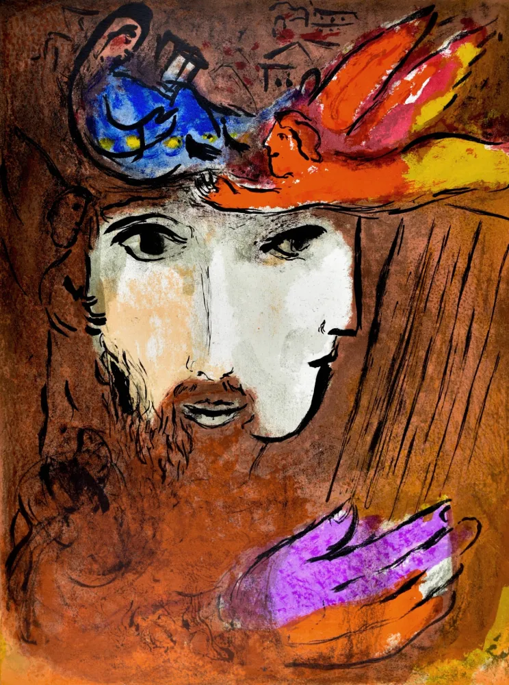 Litografia Chagall - David and Bathsheba
