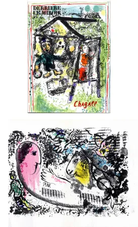 Livro Ilustrado Chagall - Derrière Le Miroir n° 182 - CHAGALL. 1969. 2 LITHOGRAPHIES ORIGINALES EN COULEURS