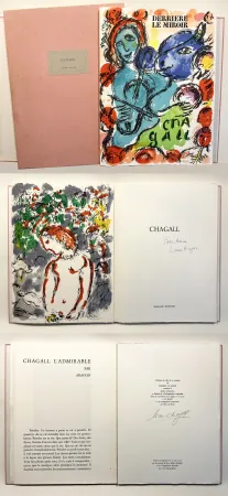 Livro Ilustrado Chagall - Derrière Le Miroir n° 198 - DE LUXE SIGNÉ PAR CHAGALL. 3 Lithographies originales (1972)