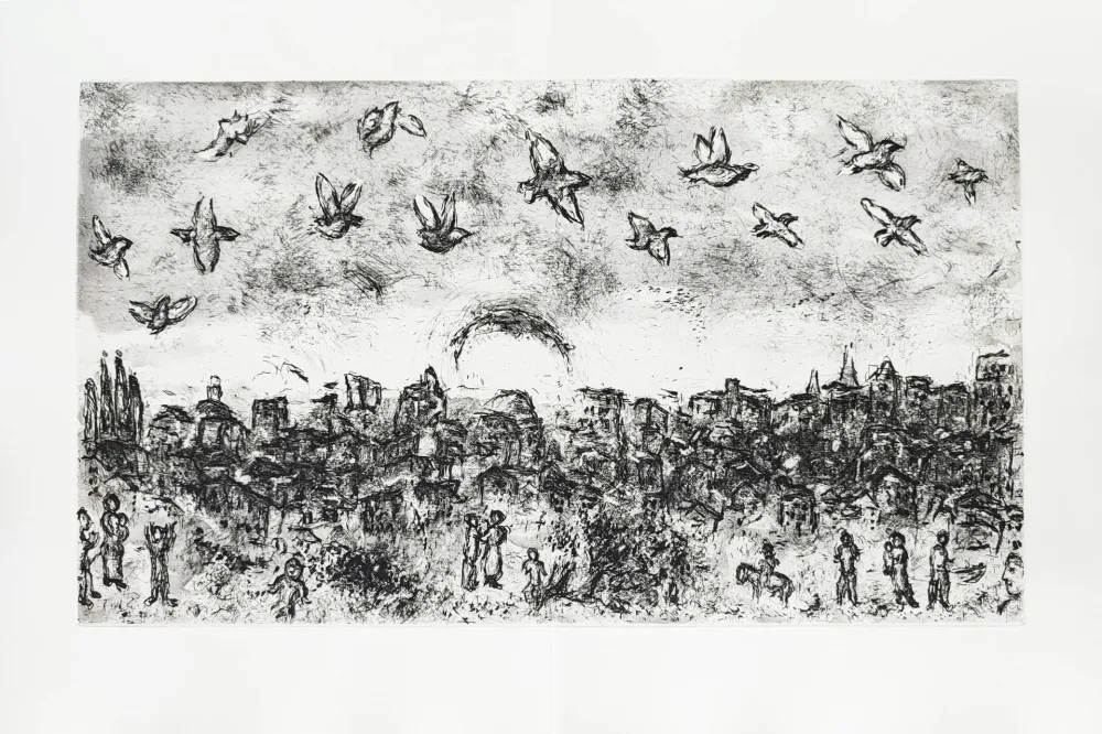 Água-Forte Chagall - Et sur la terre