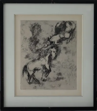 Água-Forte Chagall - Fables de la Fontaine - Le cheval et l'âne