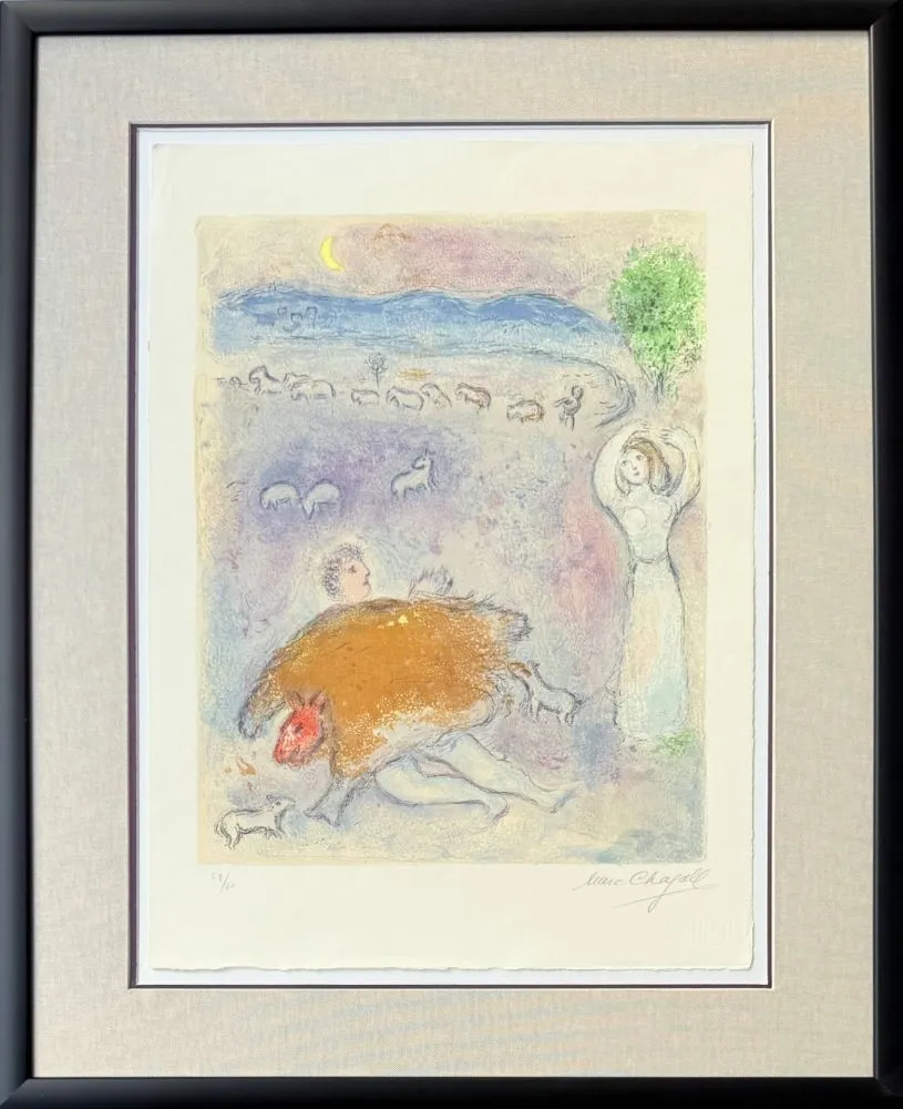 Litografia Chagall - (handsigned) La Ruse de Dorcon, from Daphnis et Chloé