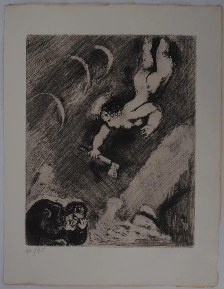 Gravura Chagall - Hermès à la hache (Le bûcheron et Mercure)