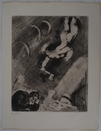 Gravura Chagall - Hermès à la hache (Le bûcheron et Mercure)