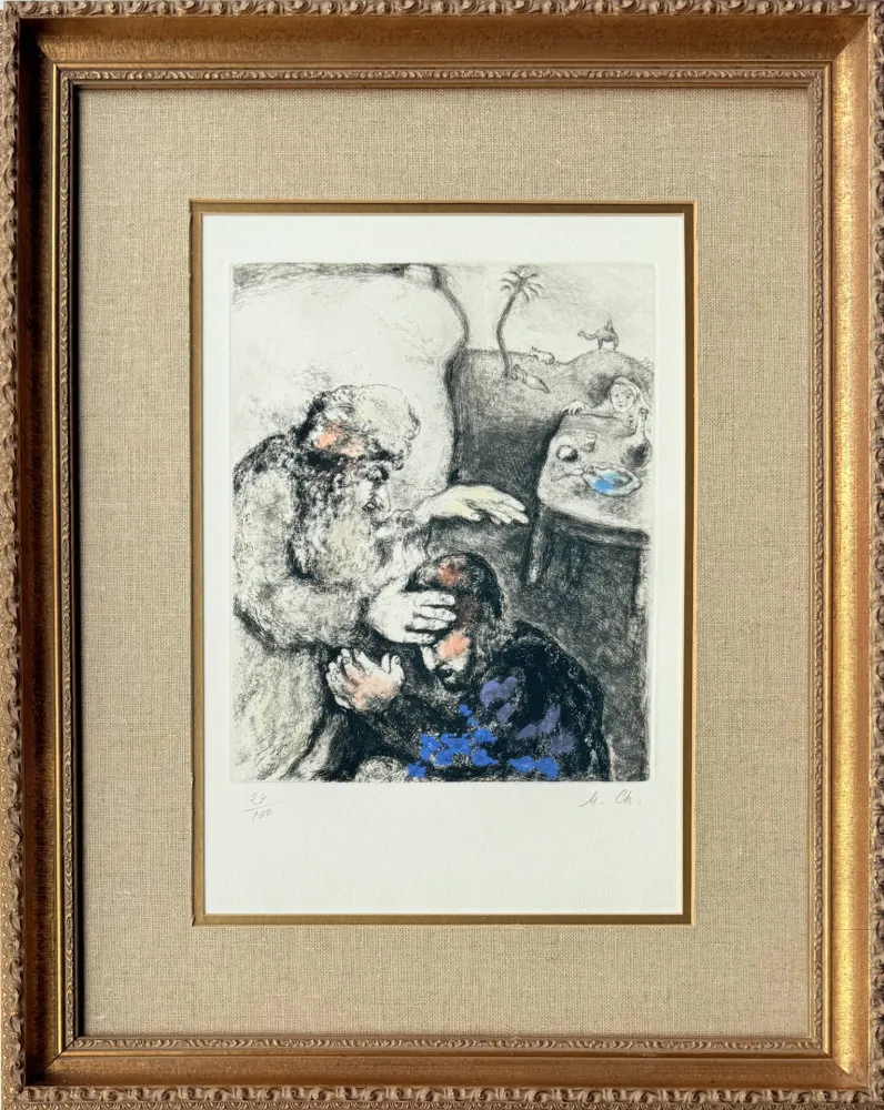 Água-Forte Chagall - Jacob Blessed By Isaac