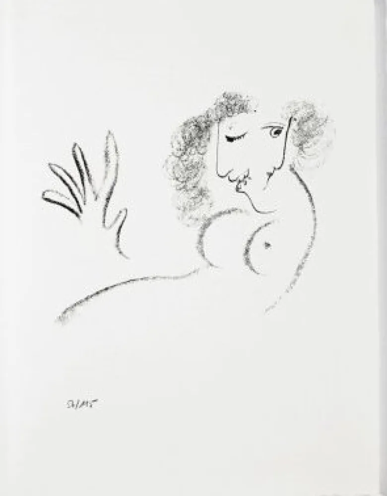Litografia Chagall - Jean Cassou: vingt-deux poèms