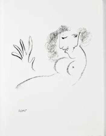 Litografia Chagall - Jean Cassou: vingt-deux poèms