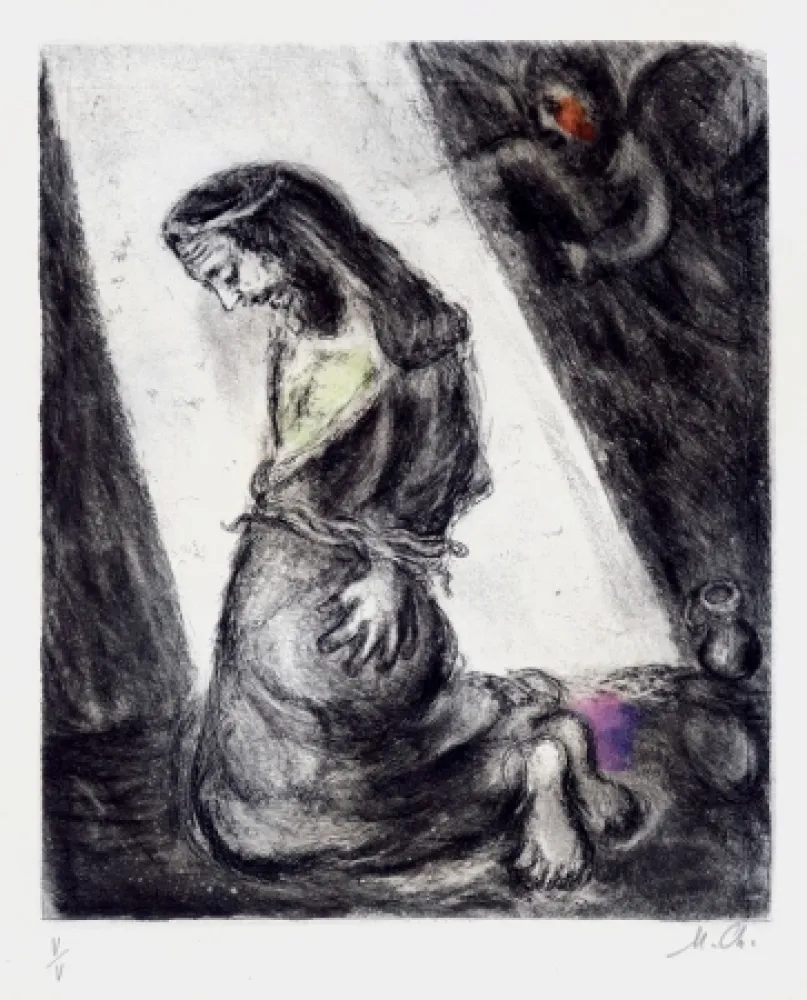 Gravura Chagall - Jeremiah in the Pit (from the Bible Series), 1958