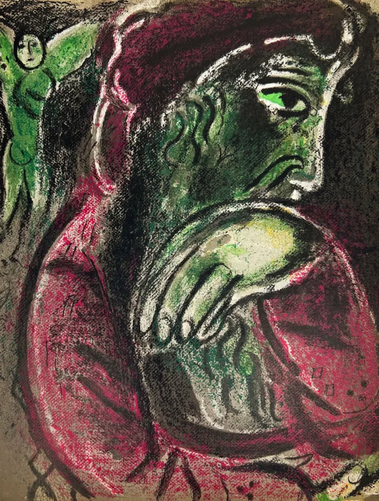 Litografia Chagall - Job in Despair