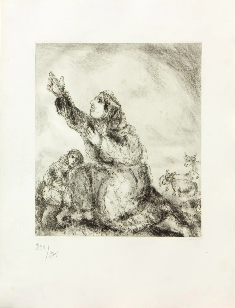 Gravura Chagall - LA BIBLE ( ANNE INVOQUE L'ETERNEL )