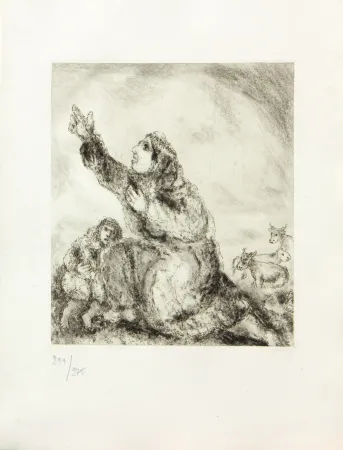 Gravura Chagall - LA BIBLE ( ANNE INVOQUE L'ETERNEL )