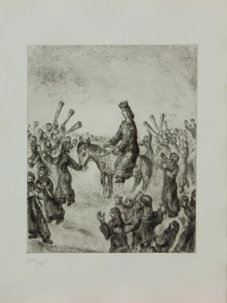 Gravura Chagall - LA BIBLE ( L'ONCTION DU ROE SALOMON )