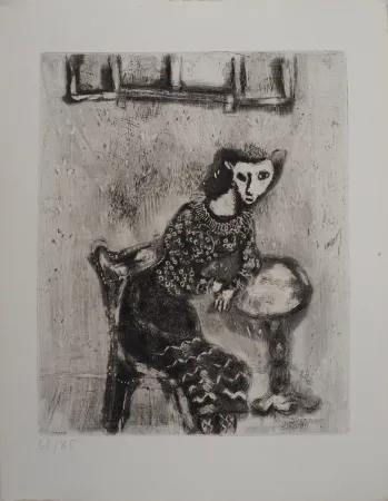 Gravura Chagall - La femme chat (La chatte métamorphosée en femme)
