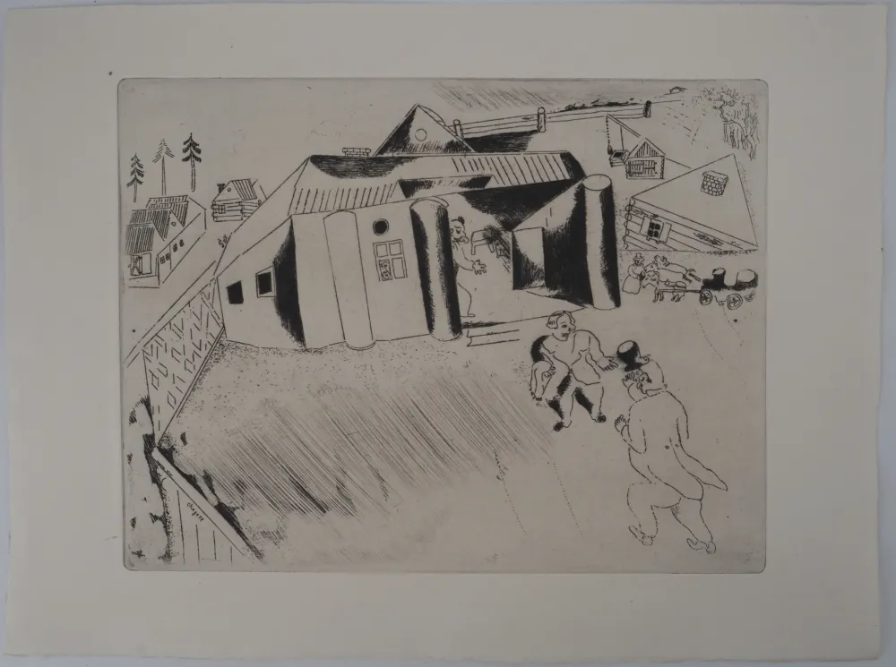Gravura Chagall - La maison de Sobakévitch