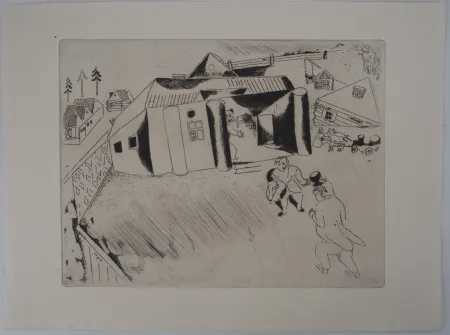 Gravura Chagall - La maison de Sobakévitch