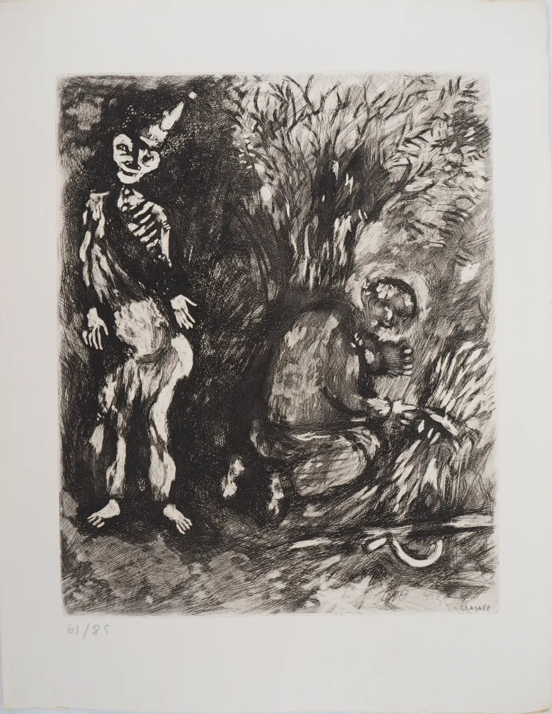 Gravura Chagall - La mort et le bucheron