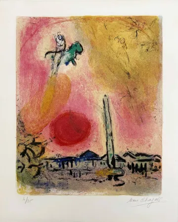 Litografia Chagall - La place de la Concorde